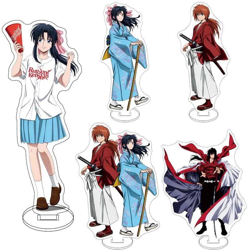 Soporte de figura acrílica de 16 cm, anime Rurouni Kenshin, Himura Kenshin, Kamiya Kaoru, Tomoe Yukishiro, Sagara Sanosuke, adornos de cosplay, regalos