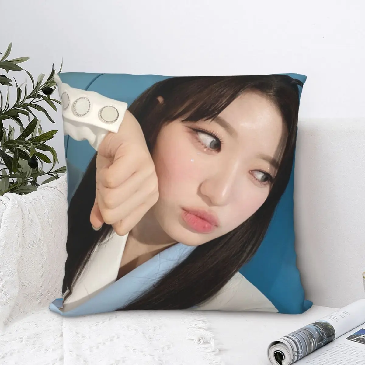 

Billlie Siyoon Kawaii Square Pillowcase Polyester Pillow Cover Velvet Cushion Zip Decorative Comfort Throw Pillow For Home Car