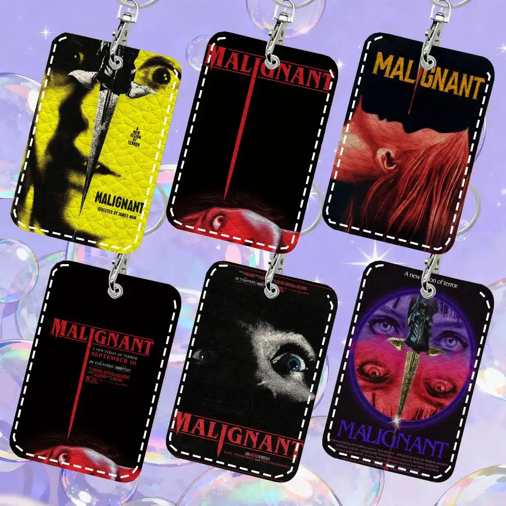 Malignant Horror Movie Card Wallet With Keychain Fashion Print Bank Card Protective Holder