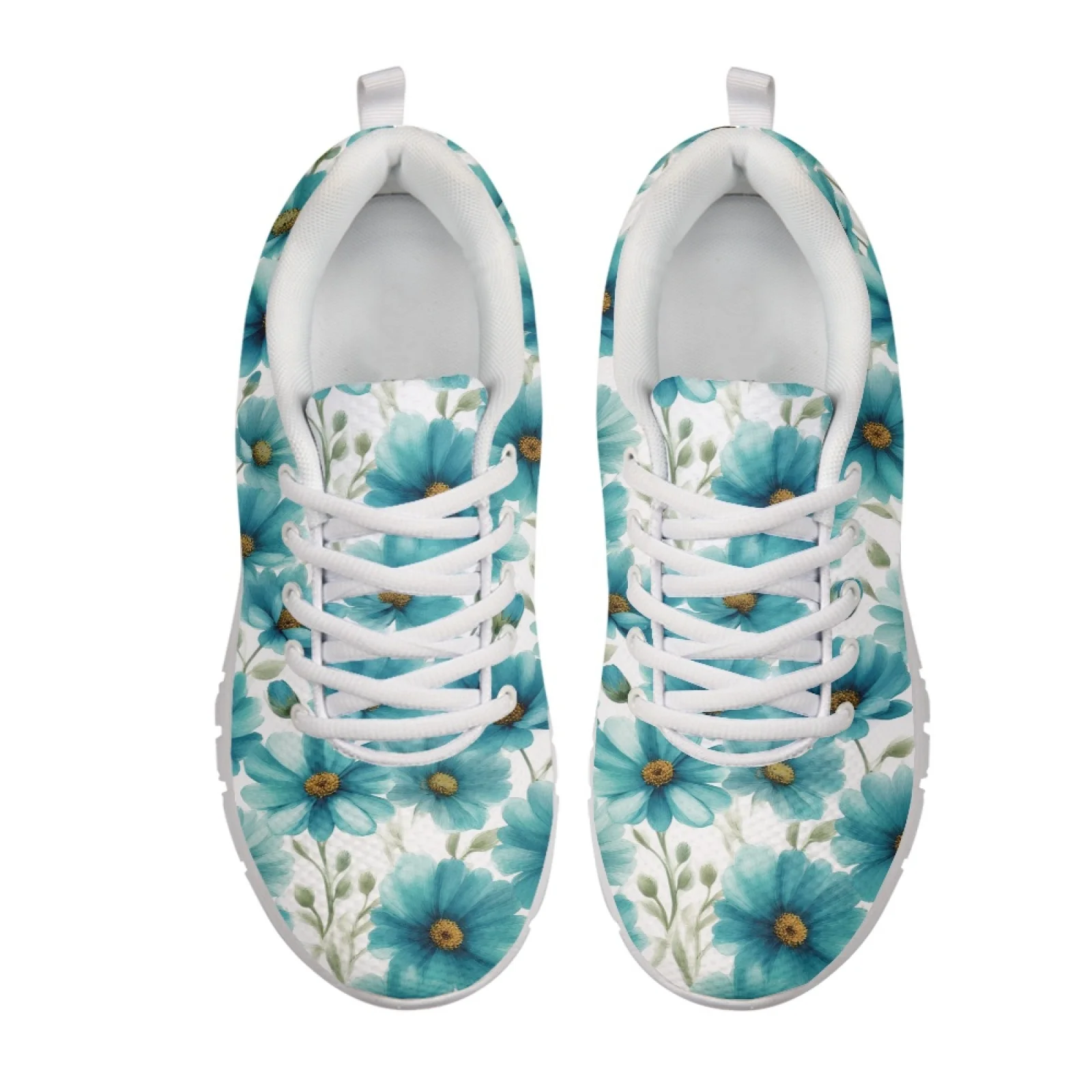 Coloranimal Watercolor Flower Running Shoes Mesh & EVA Sole Trainers Footwear Low Top Sports Trainers for Men