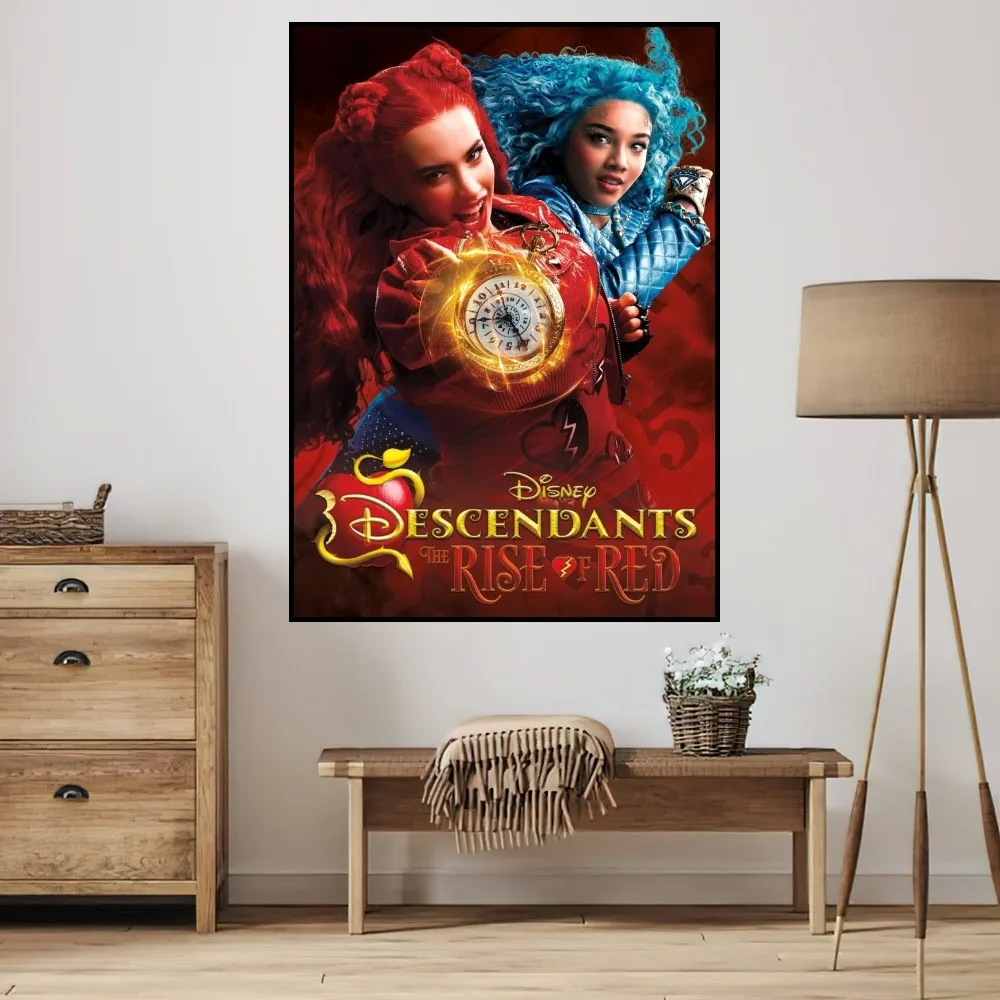 MINISO D-Descendants The Rise of Red P Poster Small Prints Room Wall Sticker Wall Painting Bedroom Living Office