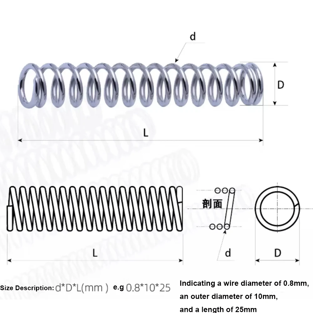 304 SS Compression Spring Wire Diameter 0.9mm Small Short Pressure Return Spring For Mechanical Repair DIY Hardware Accessories