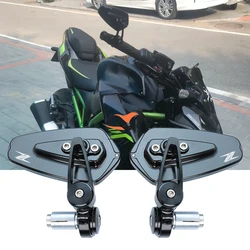 For Kawasaki Z250 Z300 Z400 Z650 Z750 Z800 Z900 Z1000 ZX6R ZX10R Z650RS Z 1000 R / SX Motorcycle Handlebar End Rearview Mirrors