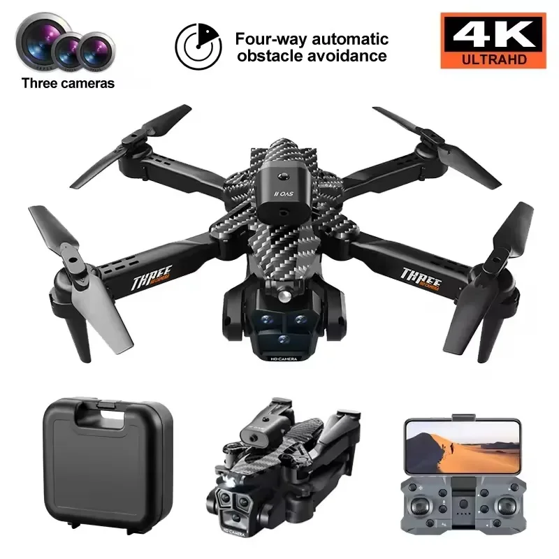 

K10 4k professional drone with camera Quadcopter with camera Obstacle Avoidance Remote Control Optical Flow Hover Triple Lens HD