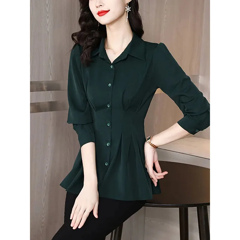 

Mid-long Women's Waist Skirt Shirt Plus Size Covered With Meat Hip Slim Chic Top Female Blouse New Shirts In Spring 2025