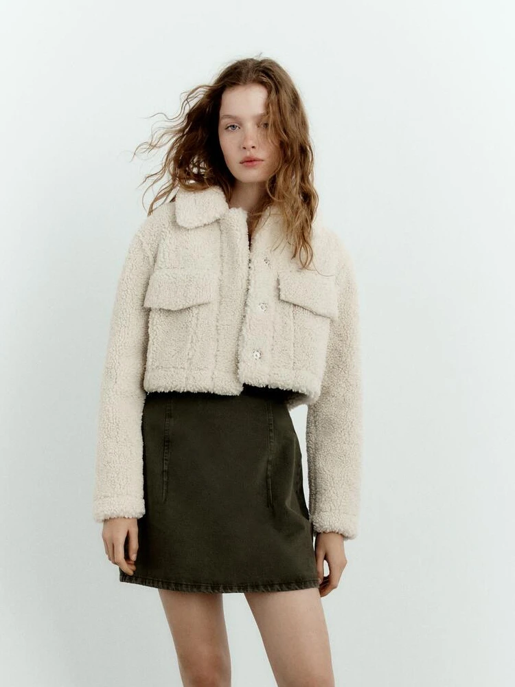 

Зимнее новое пальто с меховой подкладкой из овчины, утепленное, с воротником-стойкой, женское, 434743 72, для повседневной носки, свободного кроя, длинное, с рукавами-фонариками