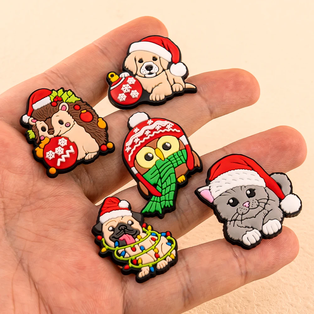 1pcs Cute Animals Shoe Charms Cats Dogs Panda Duck Pins Pink Shoe Accessories Sandals Decorations for Kids Men Women Buckle