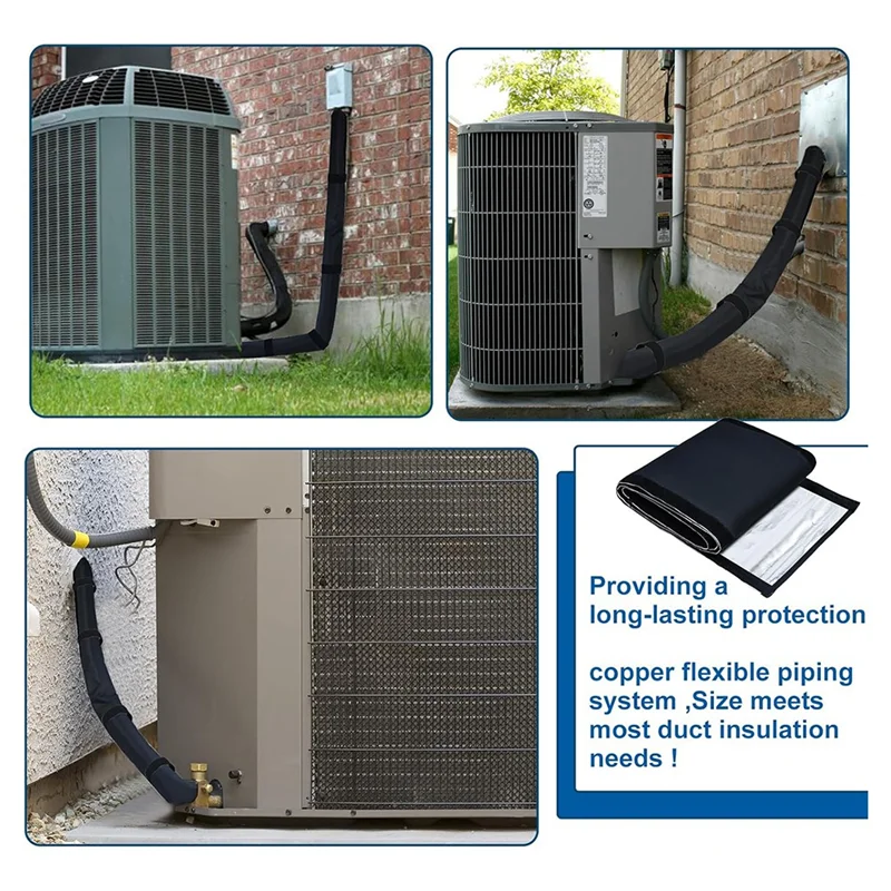 ABLK AC HVAC 銅管断熱カバー 3層 600Dオックスフォード屋外銅管スリーブプロテクターラップ