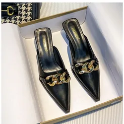 Women's Shoes Closed Toe Women's Slippers Fashion Daily Slippers Women's Metal Embellishments Pointed Toe Flats Women's Shoes