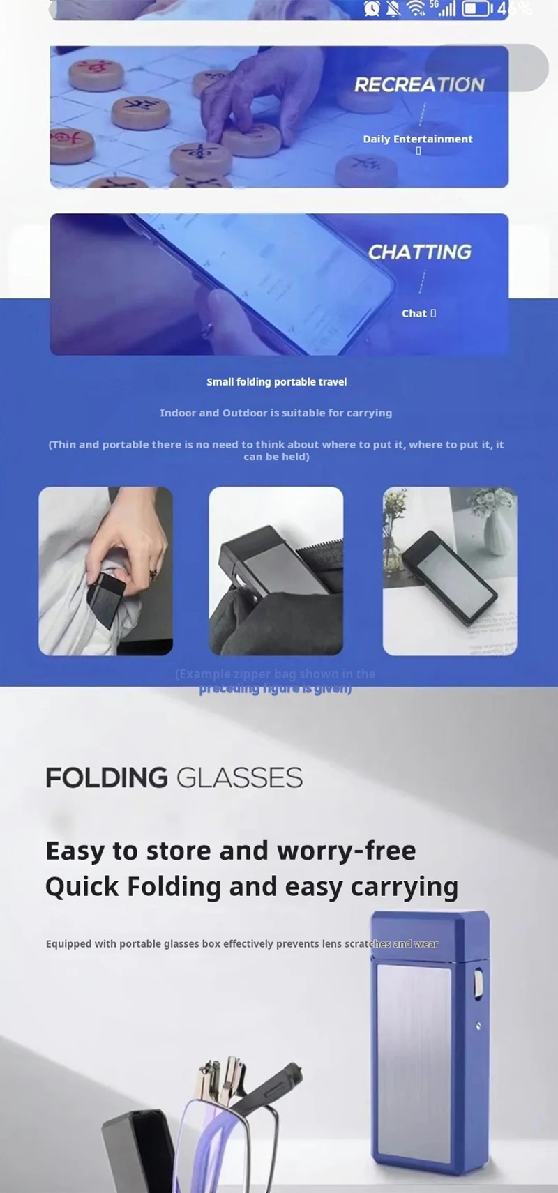 Tragbare Feuerzeug Fall Lesebrille Männer Frauen Mode Faltbare Presbyopie Brille Business Hyperopie Anti Bluelight Brillen – Detail 4