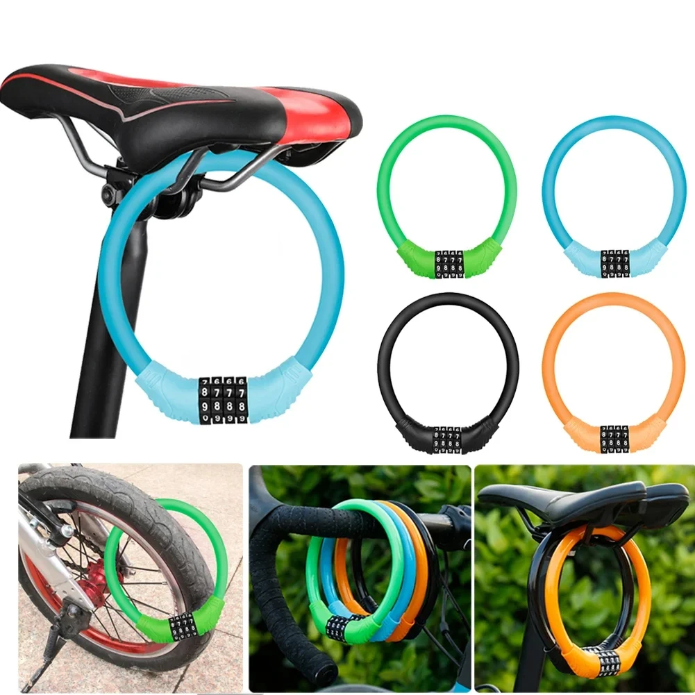 

Bicycle 4 Digit Code Cable Lock Anti-theft Bike Password Lock Bike Security Steel Cable Cycling Lock Bike Parts