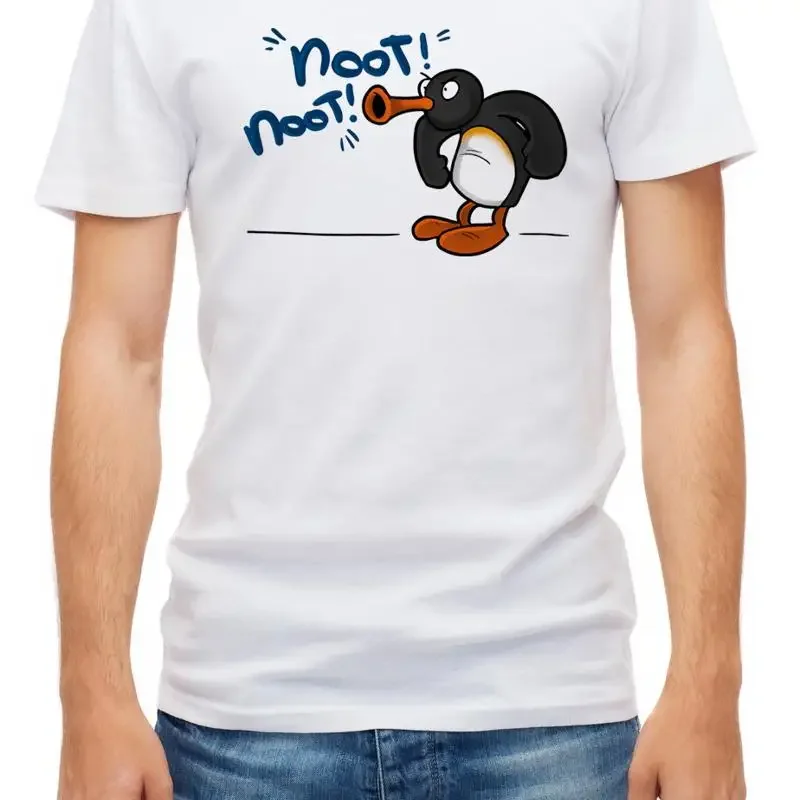 Angry Pingu Noot funny Short sleeve White Men T shirt K255
