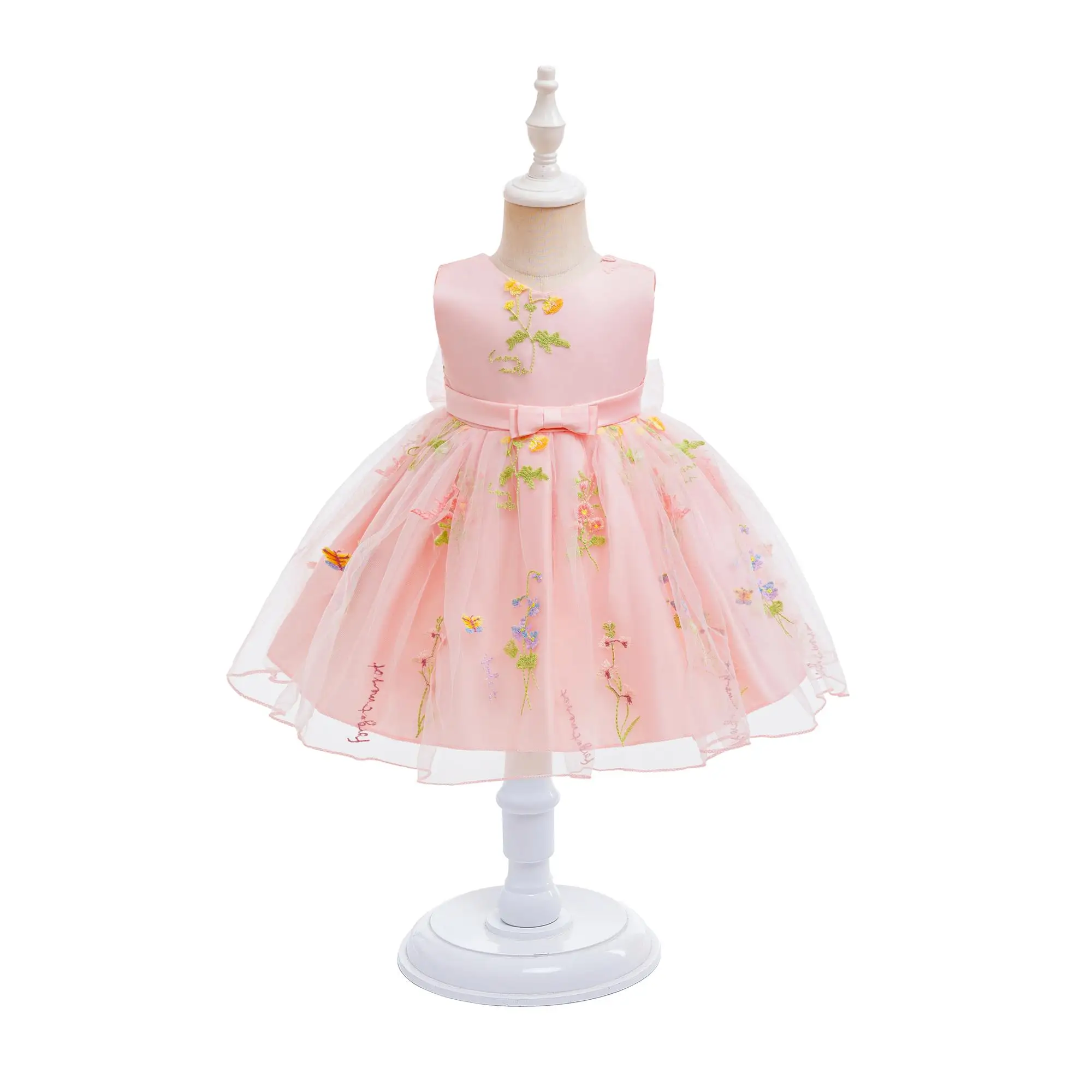 Babykleidung für Mädchen zum 1. Geburtstag, Partykleider, ärmelloses Mesh-Prinzessinnenkleid für Kleinkinder, Sommer-Hochzeitskleid, 3–24 Monate – Detail 1