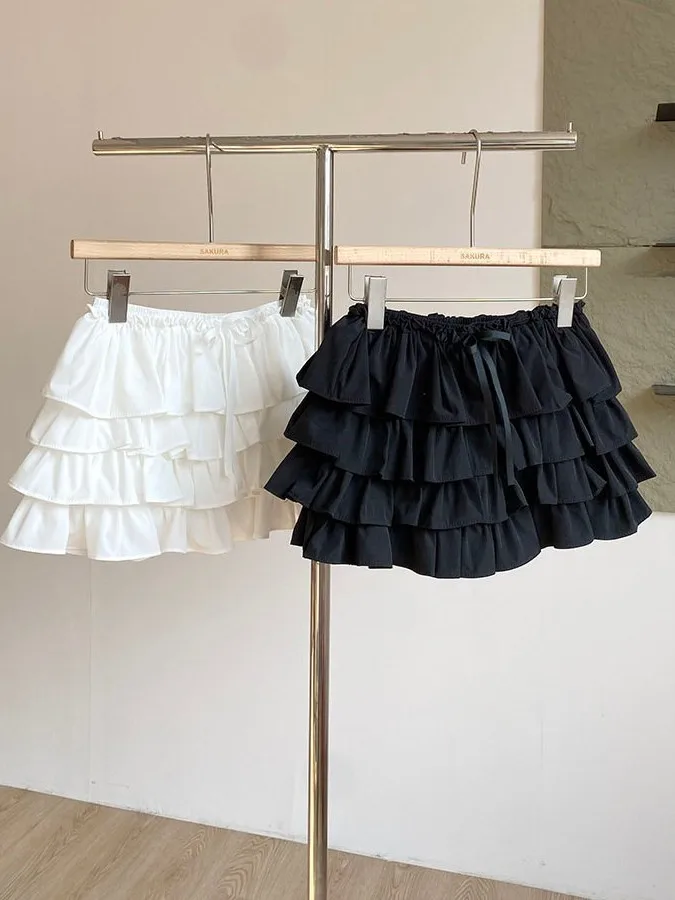 Sweet White Cake Skirt 2026 New Korean Style Summer Design Elastic Waist Slimming Versatile Half-length Short Skirt for Women