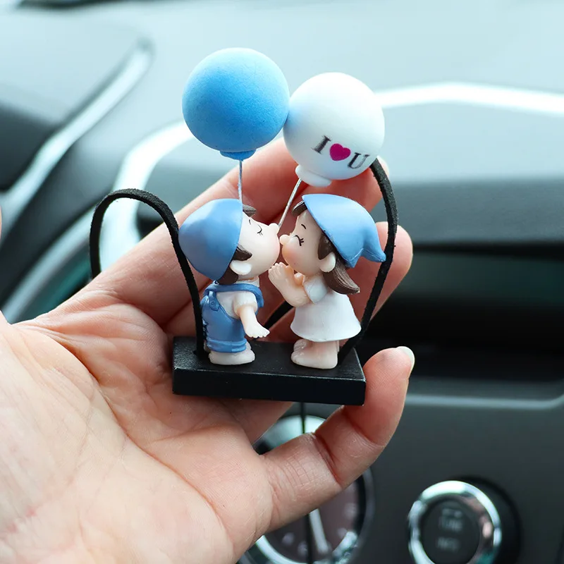 Kiss Boys and Girls Balloon Car Ornaments Rearview Mirror Hang Furnishing Articles Car Automotive Interior Pendant Accessories