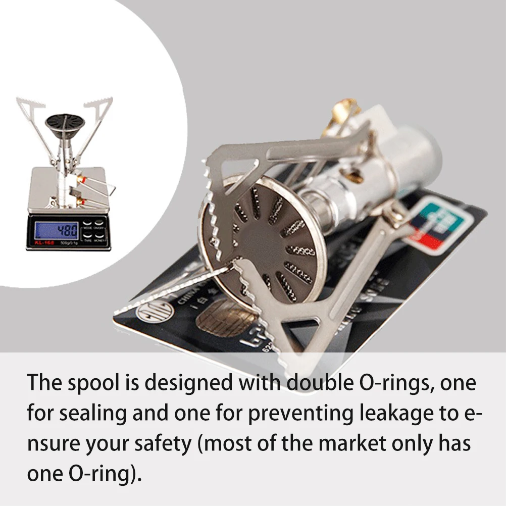 

Portable Mini Stainless Steel Camping Stove Gas Cooker Foldable Picnic Stove 2000W High Power 1L Fast Boil 6Mins 17G Gas Double