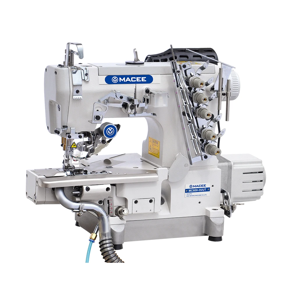 600D-35/UT Made In China Industrial Automatic 3 Needles 5 Threads Cylinder Bed Interlock Sewing Machine With Left Side Cutter