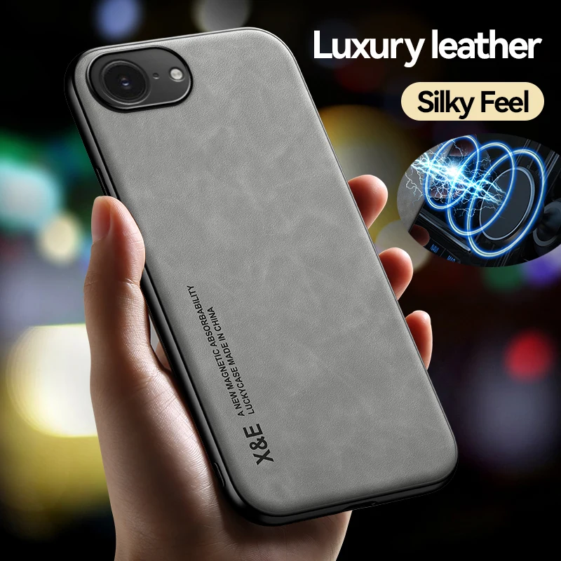 Leichte, luxuriöse Schaffell-Handyhülle für iPhone 16E mit magnetischer Saugkraft, weiche TPU-Silikon-Handyhülle