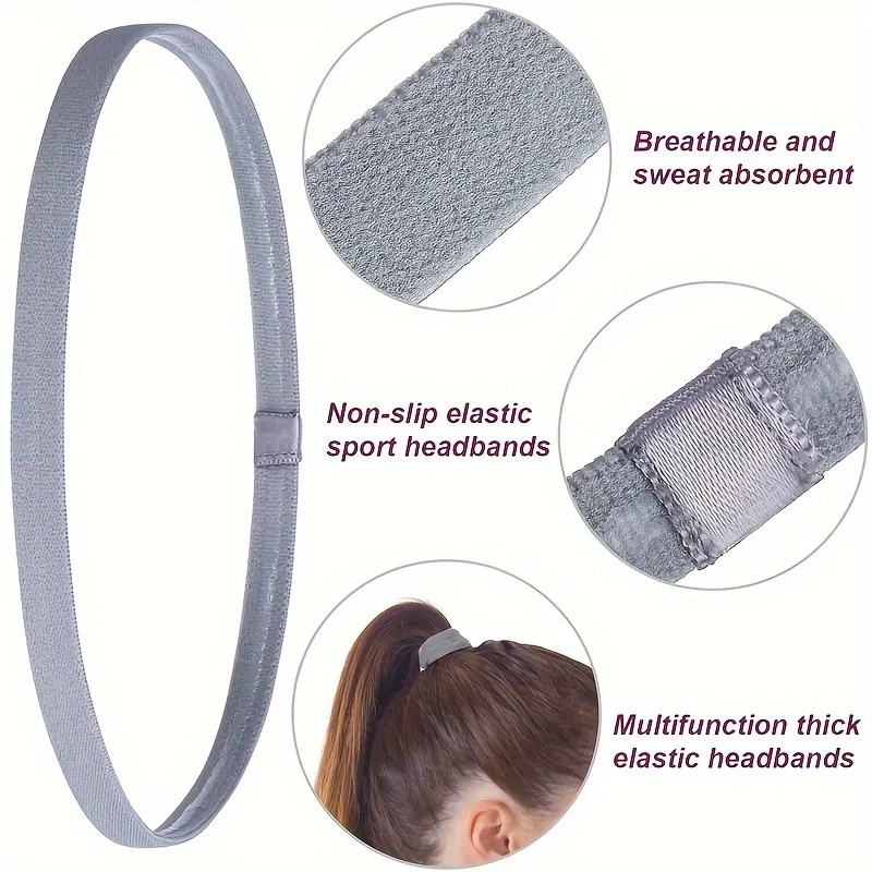 Silikon Sport Stirnband Schweißband Haarband Fitness Übung Yoga Haarband Fußball Laufen Rutschfeste dehnbare Schweißbänder