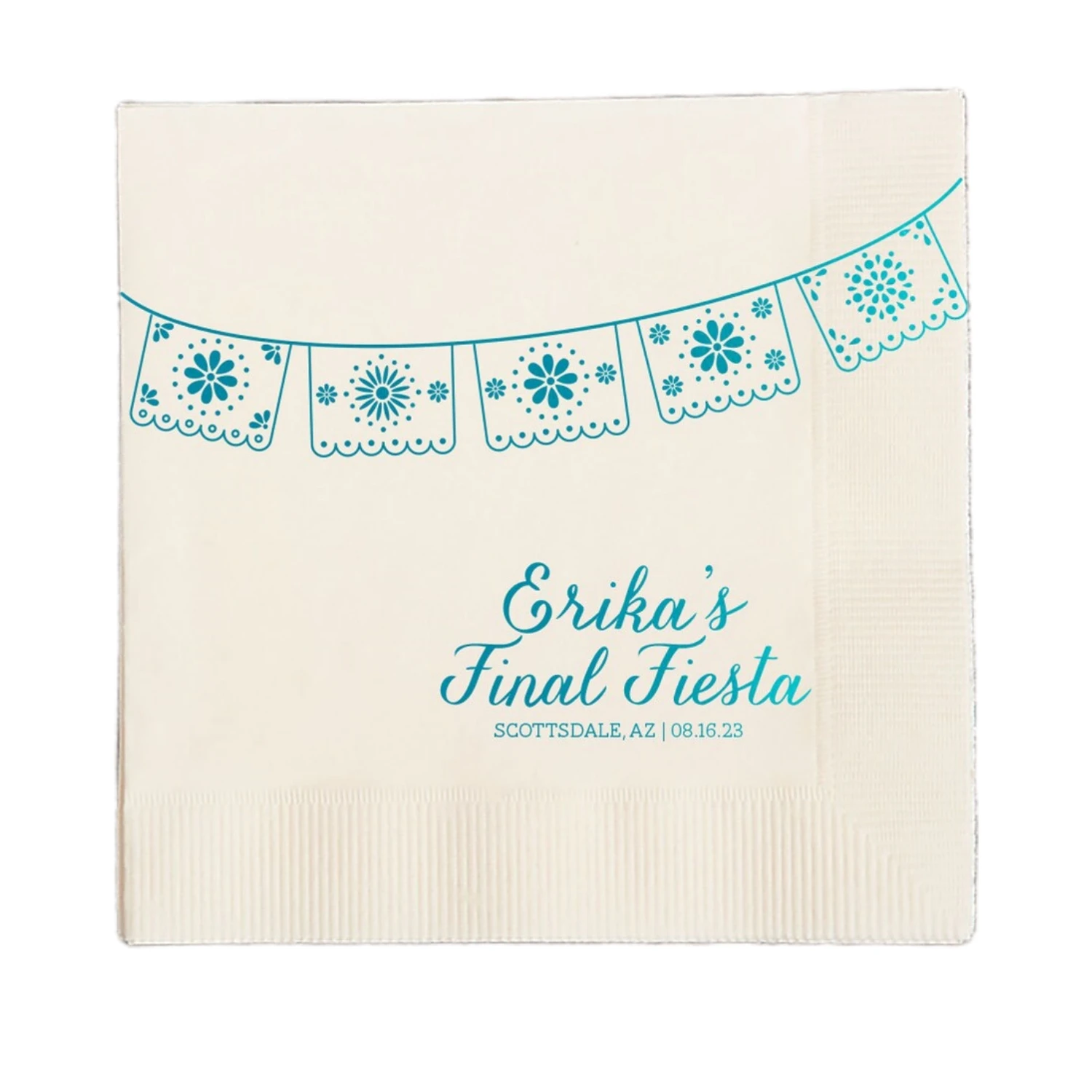 50 pçs guardanapos de cocktail de casamento personalizados-papel picado festa banner-decoração de casamento e festa, guardanapos de folha de fiesta, papel na
