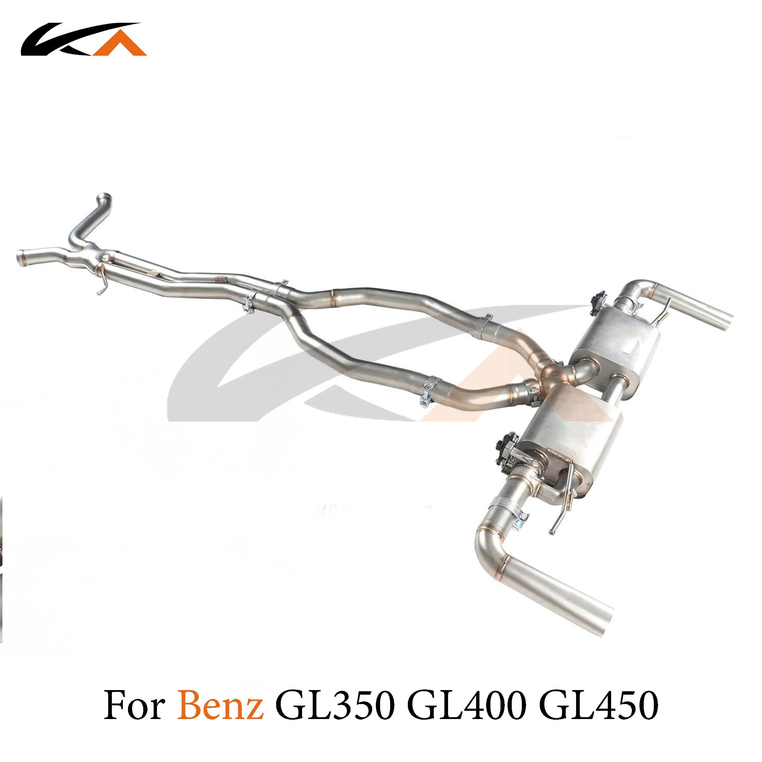 KA ปรับระบบไอเสียสแตนเลส catback สําหรับ Mercedes-Benz GL350 GL400 GL450 3.0T ด้านหลังประสิทธิภาพท่อไอเสียวาล์ว