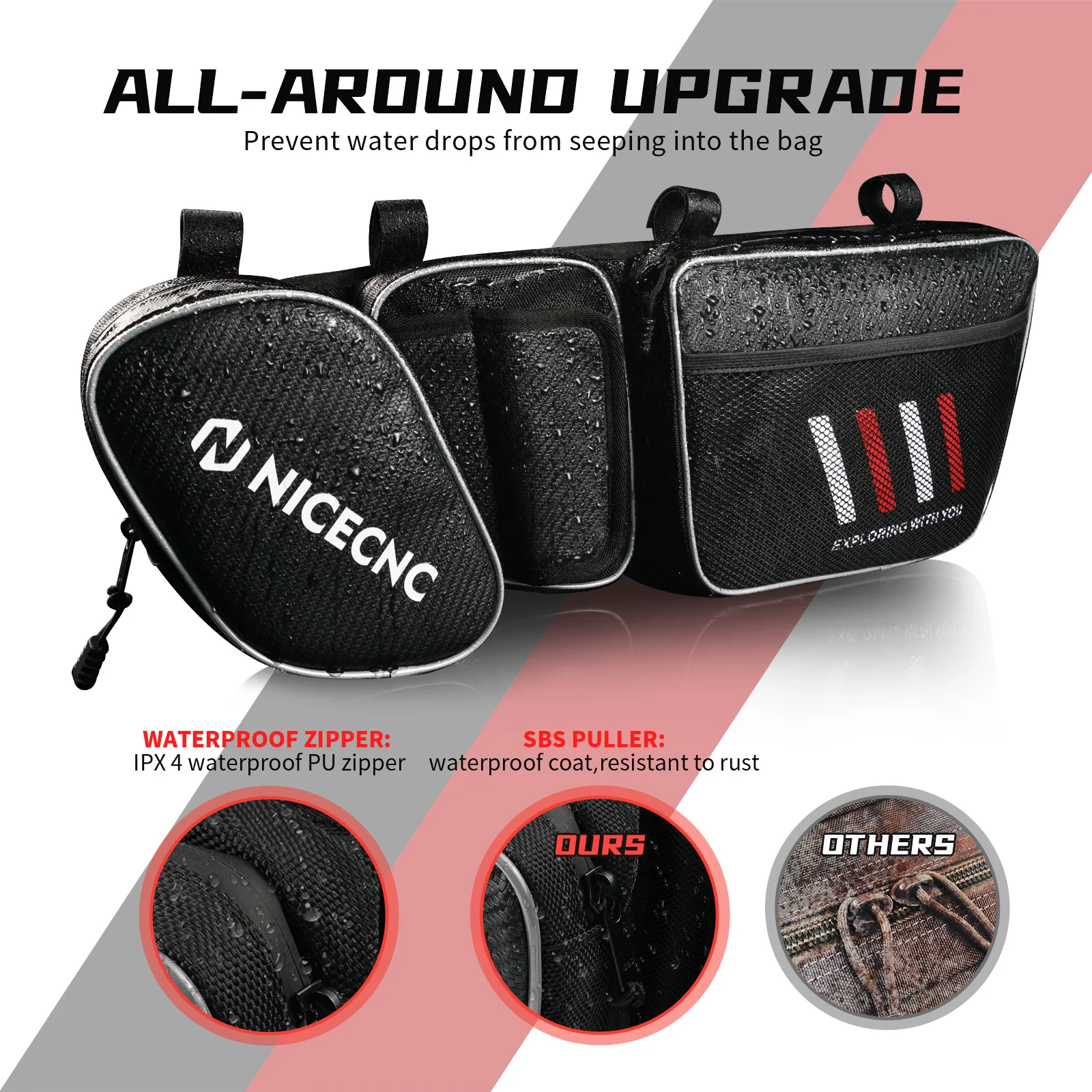 NICECNC For Can Am Maverick X3 Side Door Bags Door Mount Adjustable Strap Water-resistant Detachable Sponge Front Side Storage