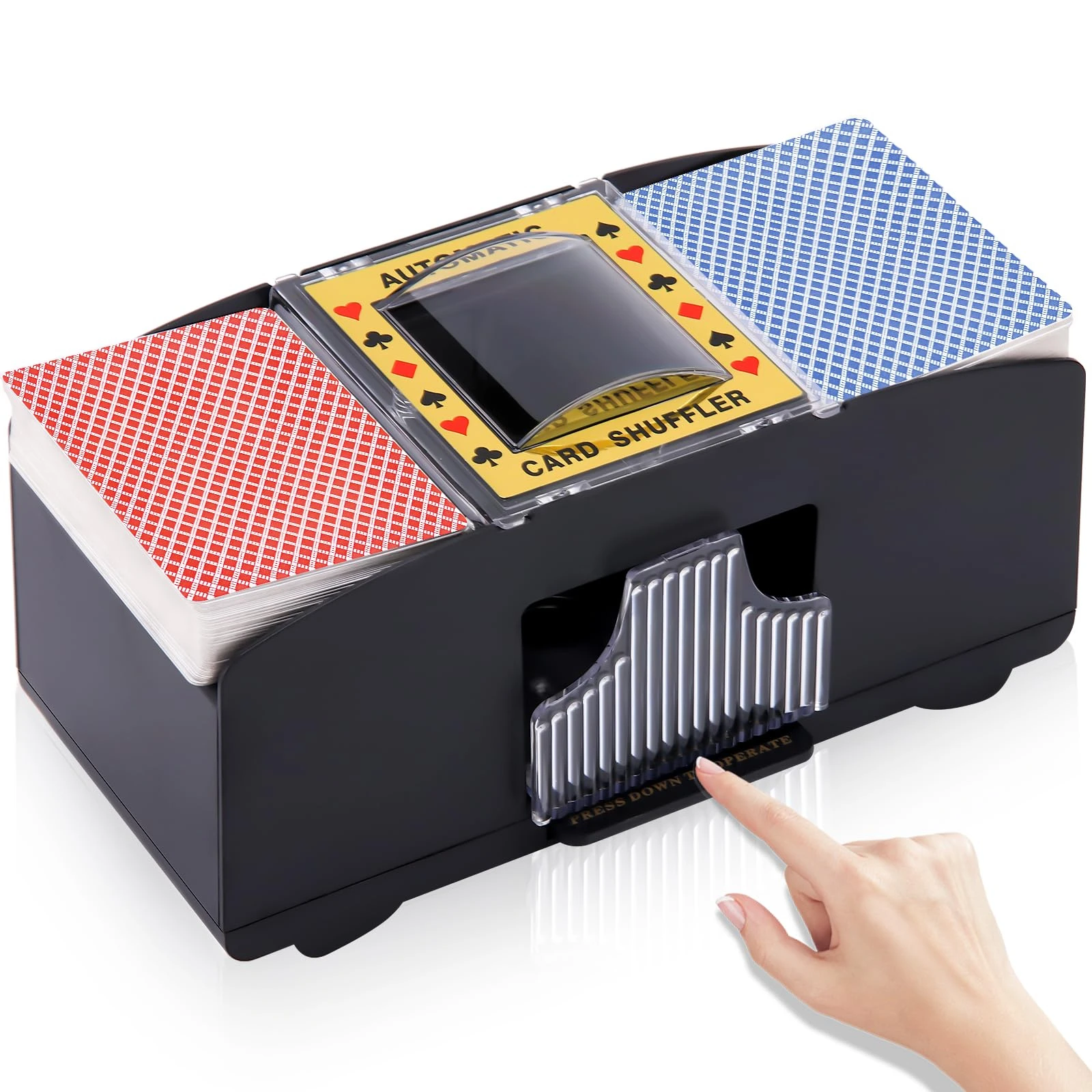 

Automatic Card Shuffler 2-Deck Electric Poker Shuffling MachineBattery-Powered Casino Card Mixer for Poker Prevent Cheating
