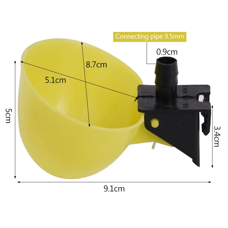 메추라기 마시는 그릇, 자동 닭 마시는 그릇, 수도관 인터페이스 직경 9.5mm, 가금류 식수 분수, 5 개, 10 개