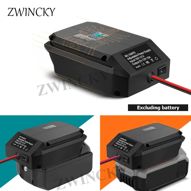Step Down Converter for Makita/Dewaltt/Milwaukee/Bosch/EINHELLl/Craftsman/Ryobi，18-20V Battery, Connector Power Supply Socket