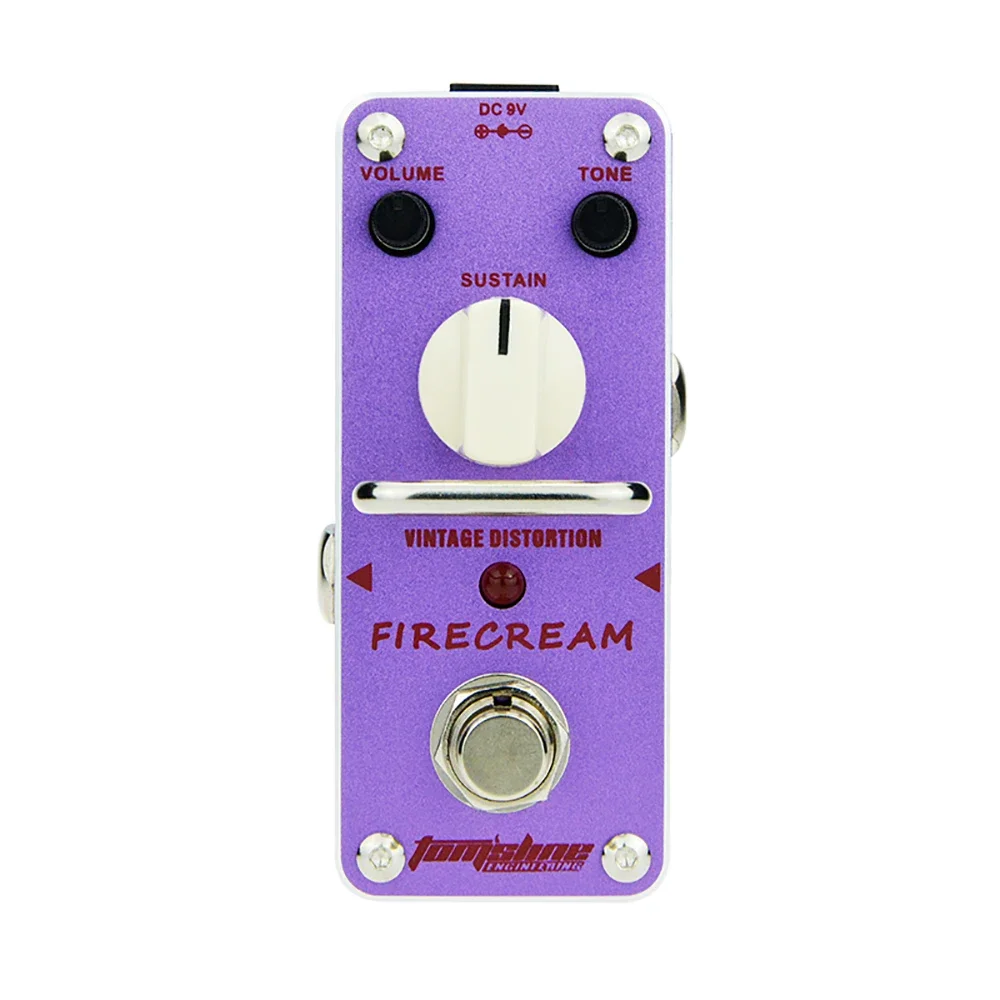 Aroma AFM-3 FIRECREAM Mini Pedaal – Vintage Distortion met True Bypass & Pure Analog Circuit Pedalboard Saver voor Gitaar & Bas