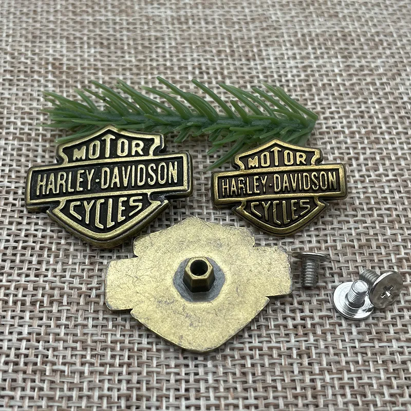 For Harley Davidson Retro Handmade DIY Wallet Backpack Clothing Waistband Decorative Buckle Motorcycle Badge Shield Accessories view 2