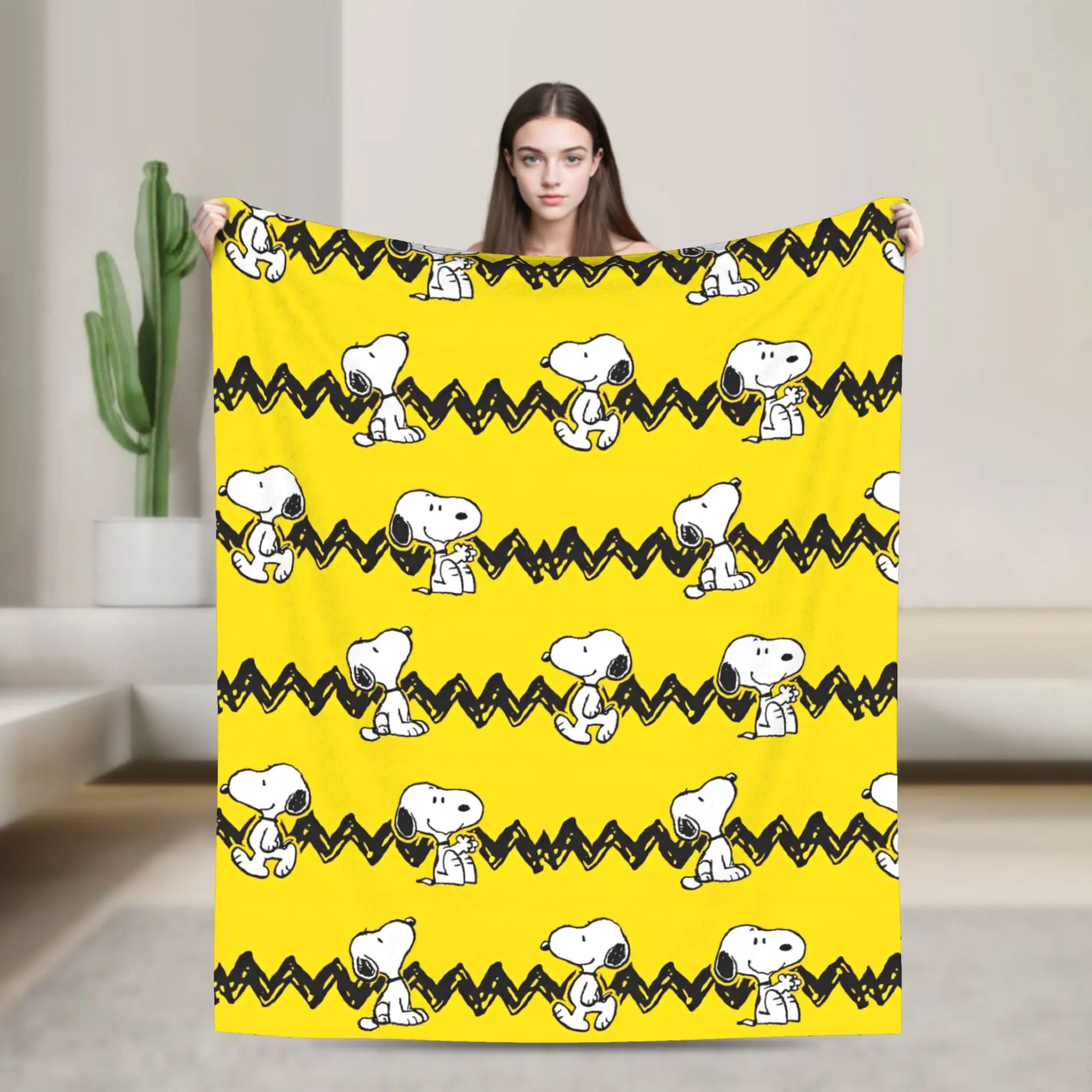 

Cute Cartoon Snoopy Blanket Wool Awesome Breathable Throw Blankets for Home Summer