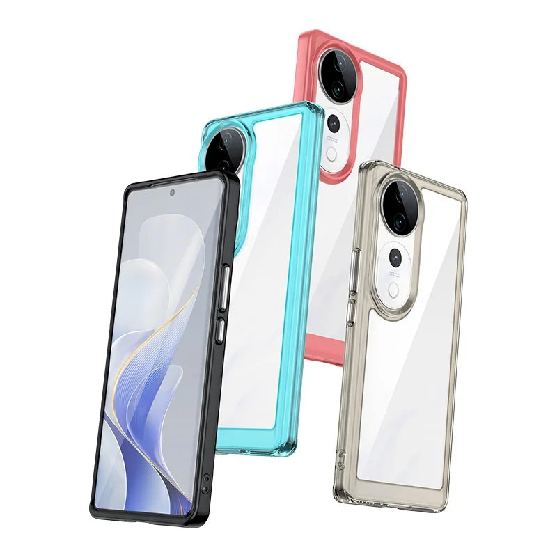 Vivo V40 Pro V40Pro V2347 Case Air Cushion Silicon Bumper Shockproof Clear Back Cover Hard Phone Case for Vivo V40 VivoV40 V2348