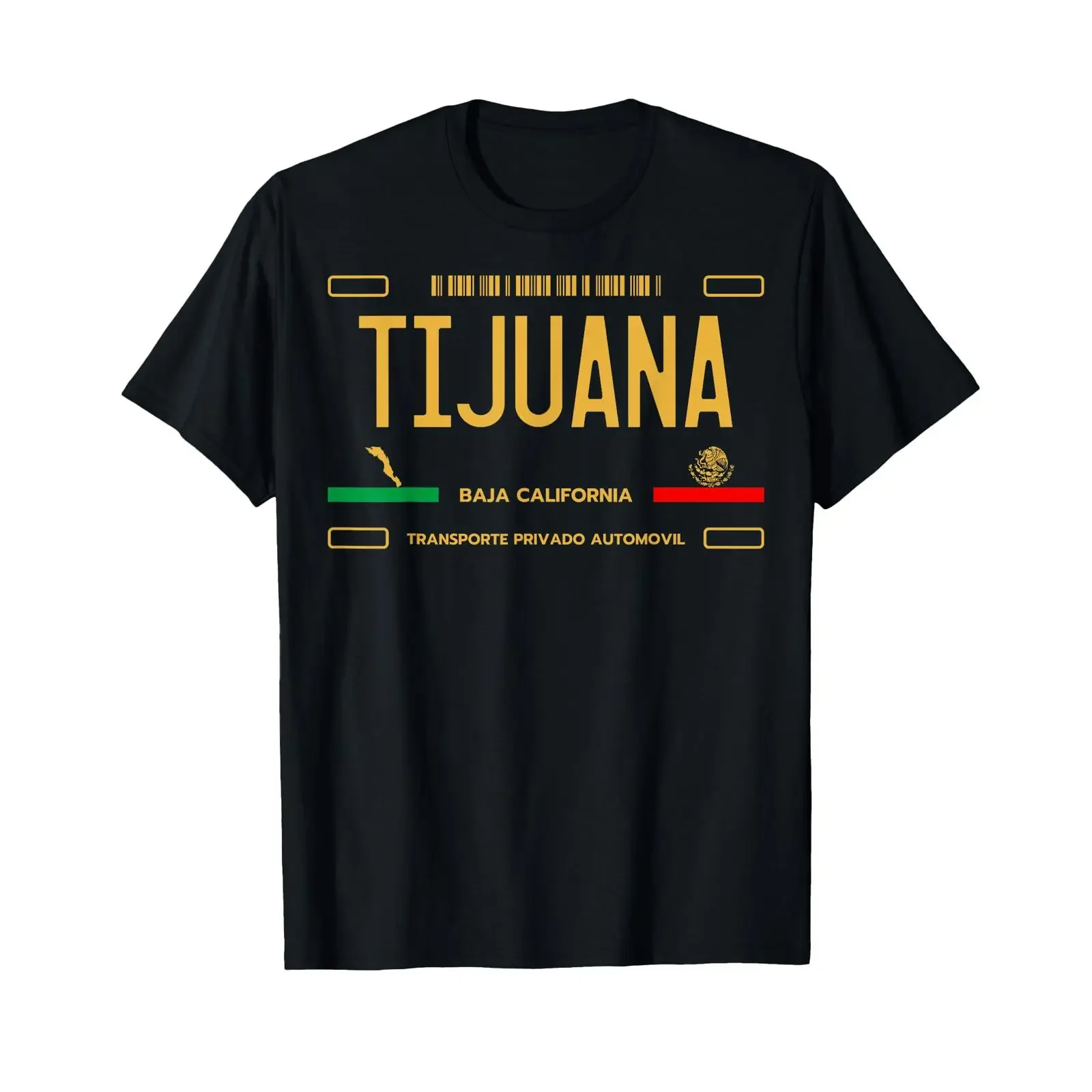 Tijuana License Plate T Shirt vintage Washed fashion homme designer clothes Comfortable Unisex Slightly Top For Everyday Wear