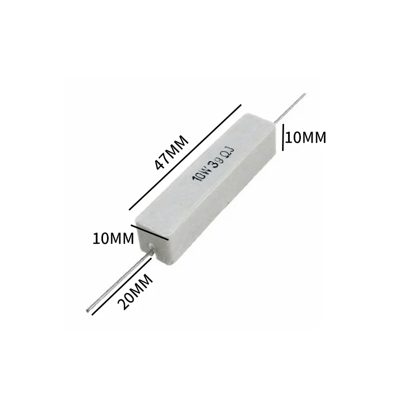 10Pcs10W ซีเมนต์ความต้านทาน 0.1ohm - 510K ohm 0.5R 1R 10R 100R 0.22 0.33 1 1.8 2 2.2 5 10 15 100 470 1K ohm ตัวต้านทานซีเมนต์