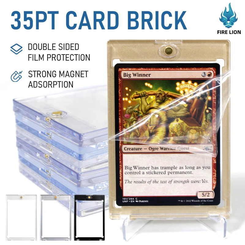 

2PCS Magnetic Card Holders for Trading Cards, 35 pt Hard Cards Sleeves Case fit for MTG Cards, Standard Cards, Sports Cards,