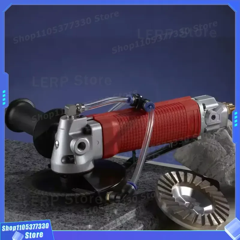 5 Inch 125mm Pneumatic Angle Grinder Air Powered Sander Polisher with Water Feed for Stone Concrete Marble Surface Grinding