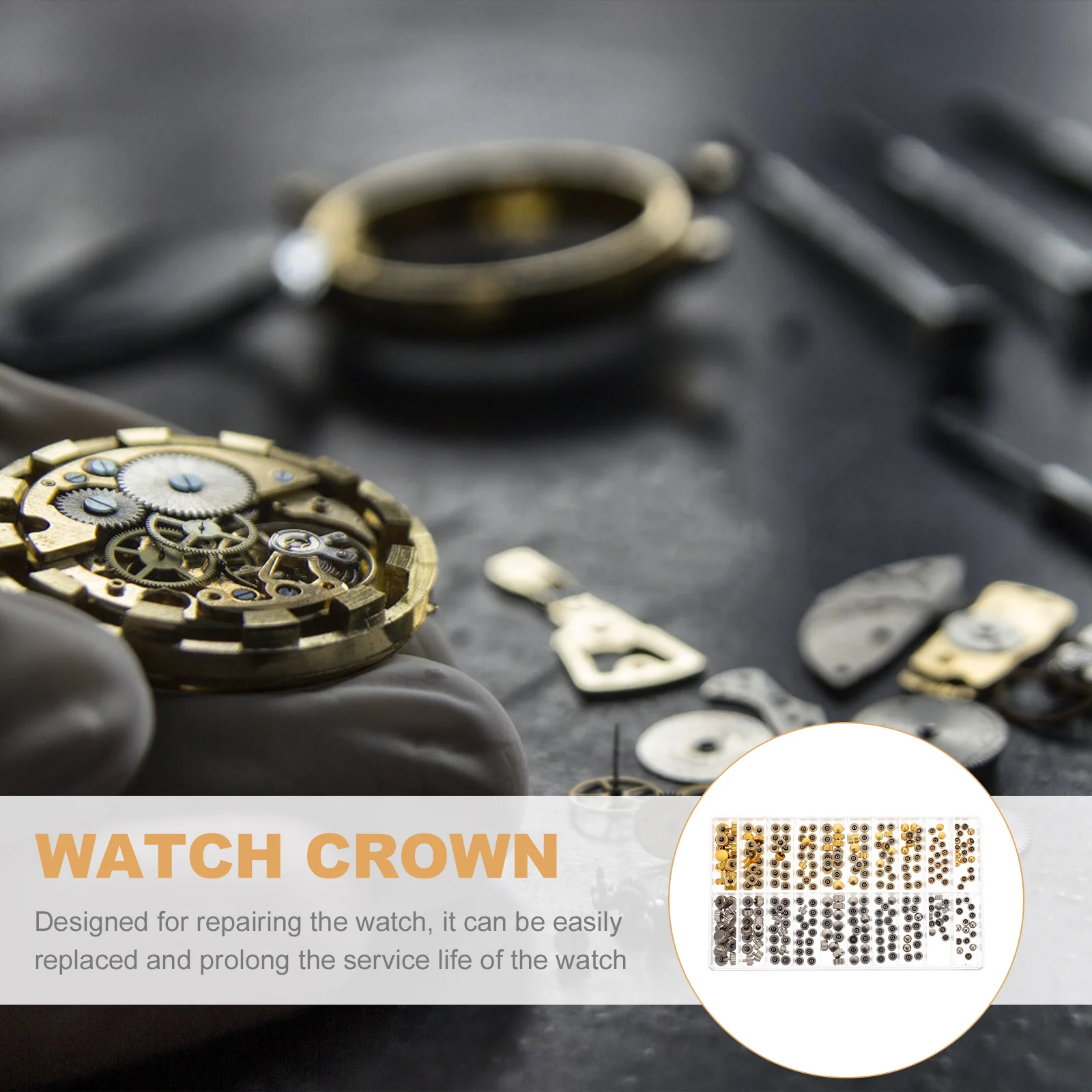 

Professional Watch Crown Parts Kit Steel Repair Supplies Durable Long Lasting Replacement Accessories for Watchmakers