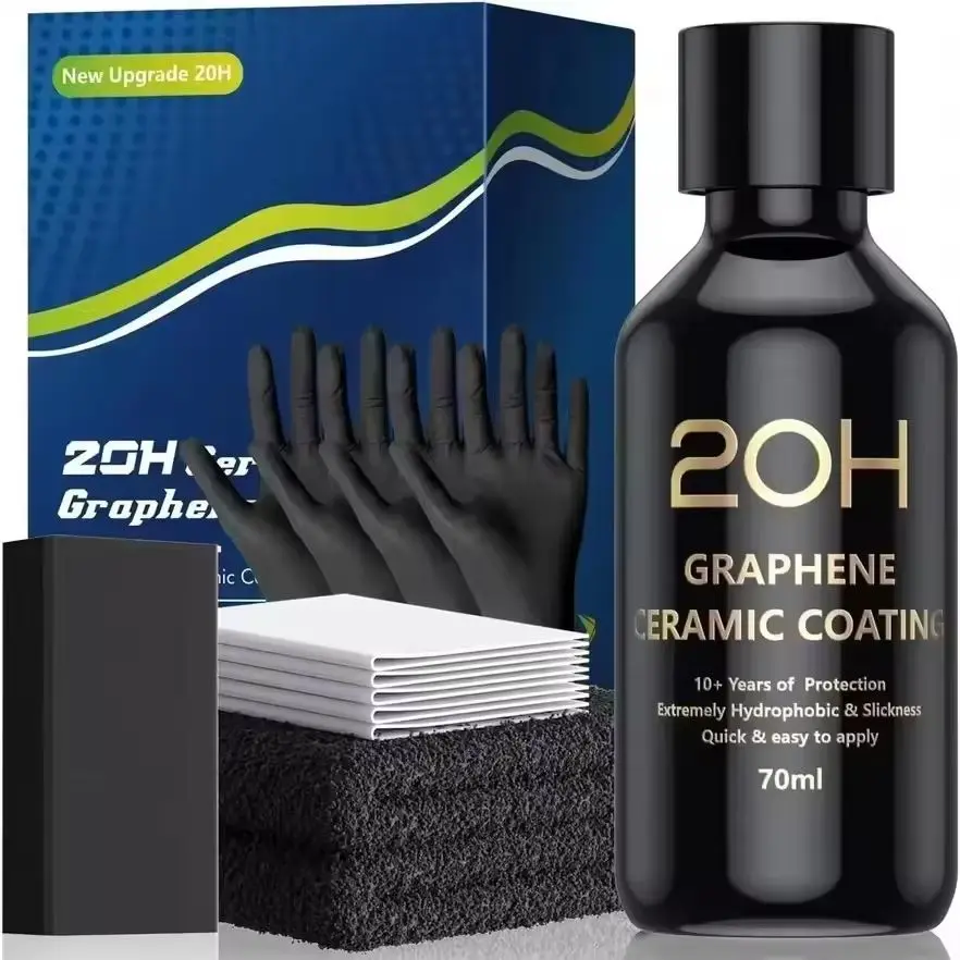 20H Zaawansowany powłokowy ceramiczny preparat z grafenem do samochodów (70ml) - Zestaw do pielęgnacji samochodu, ponad 10 lat trwałej ochrony, nakładać po umyciu samochodu i korekcji lakieru, ultra — 2
