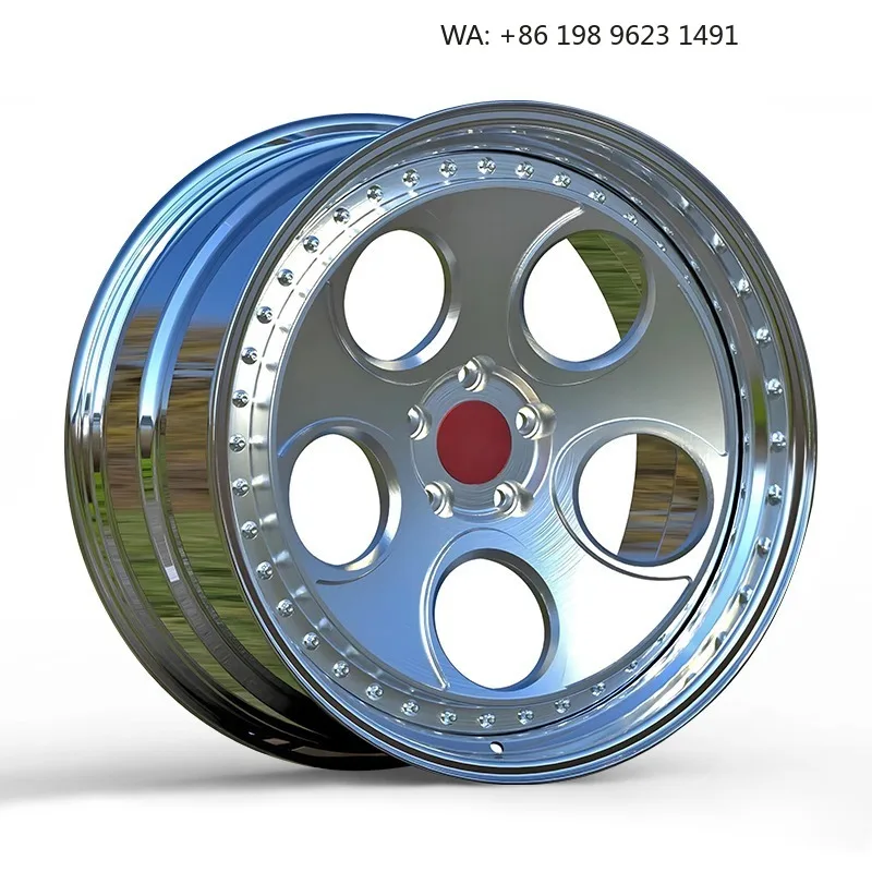High-end customized deep concave forged alloy wheel hub, multi-inch single-piece sport rims, 5×3 PCD, gold polished finish