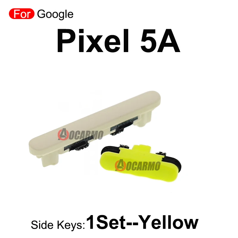 Green Black For Google Pixel 5A Power on off  Volume Buttons Side Button Keys Replacement Parts