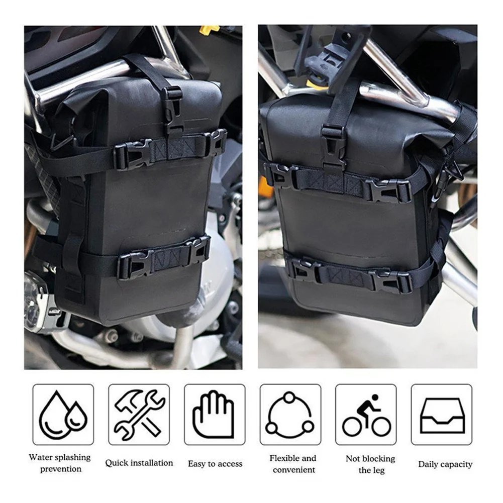 Motorbike Rear Rack Trunk Storage Bag Waterproof Motorcycle Bumper Bag with Shoulder Strap Riding Tools