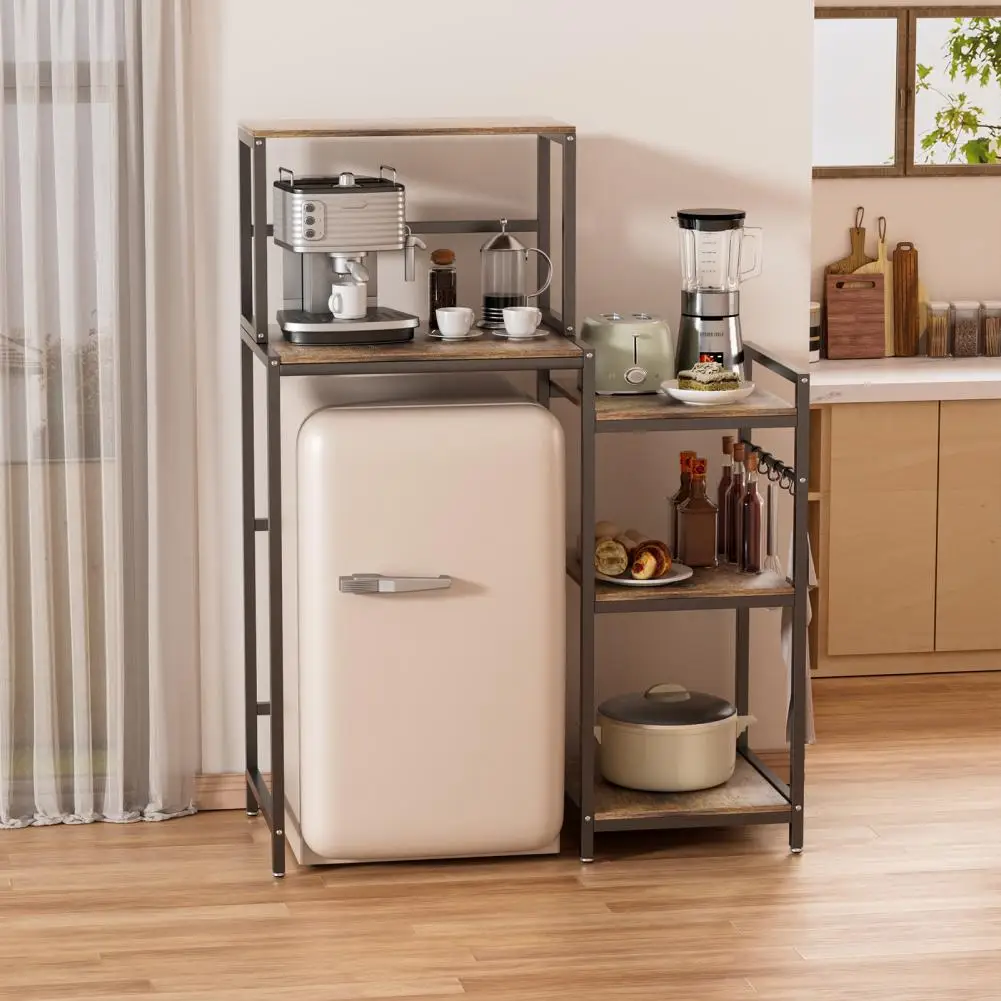 

Mini Fridge Cabinet with 5 Storage Shelves Kitchen Baker Rack Utility Storage Shelving for Dorm & Kitchen