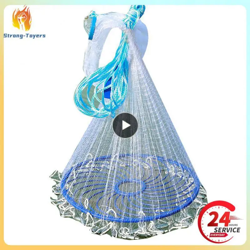 

Fishing Net Fish Mesh Hand Throwing Net Outdoor Fishing Tackle Tools Accessories Galvanized Steel Casting Network Model 240/300