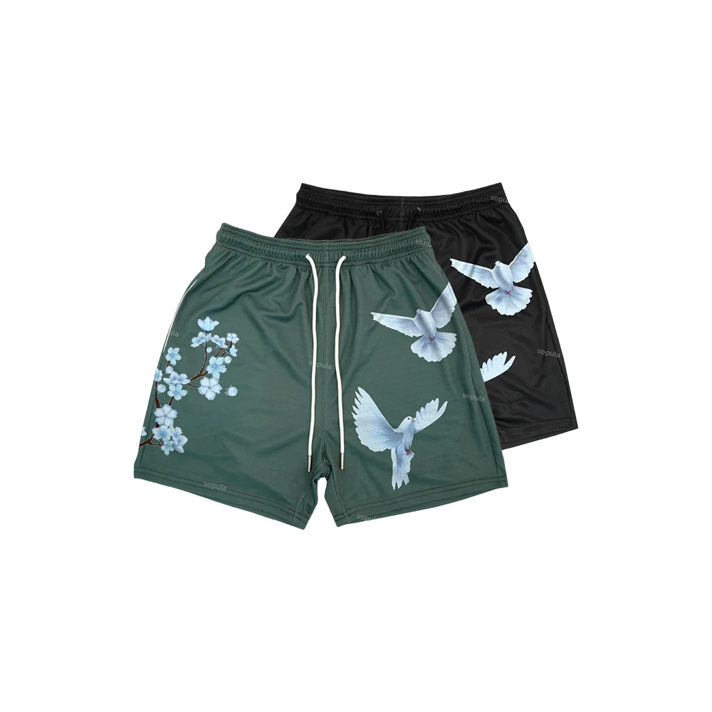 

Уличные шорты с принтом голубя мира, спортивные тренировочные дышащие модные шорты, уличная одежда, мужские модные повседневные шорты