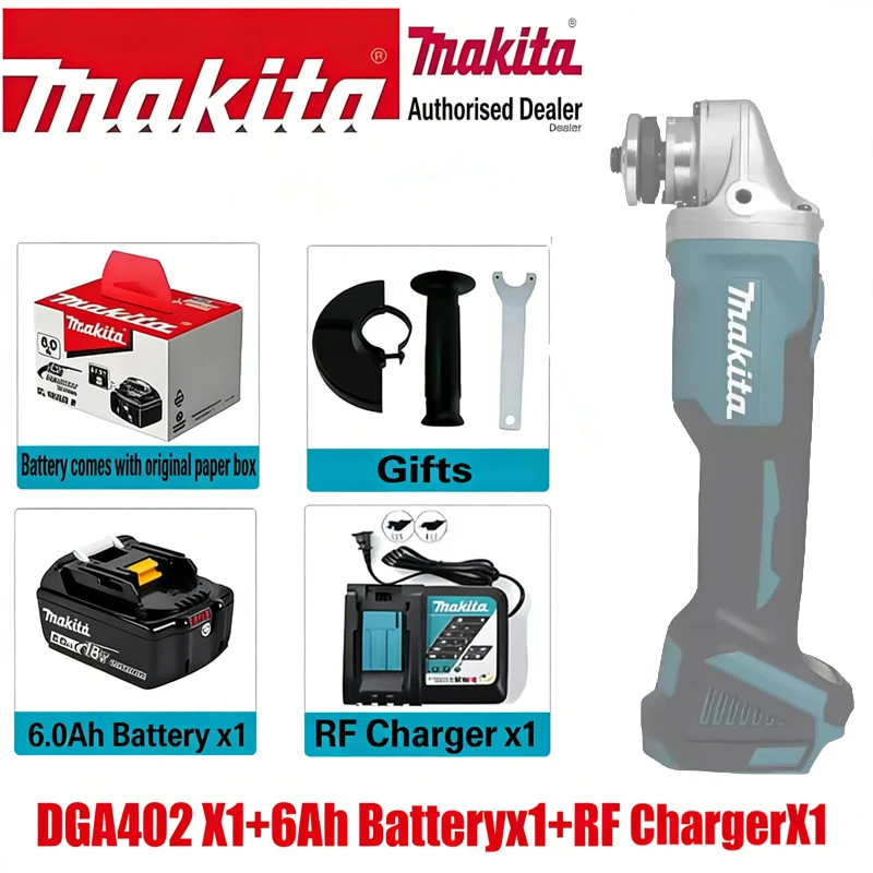 

Makita Battery 6Ah DGA402 Angle Grinder Rechargeable Multifunctional Four-inch Lithium Battery Cutting Machine Electric Grinder