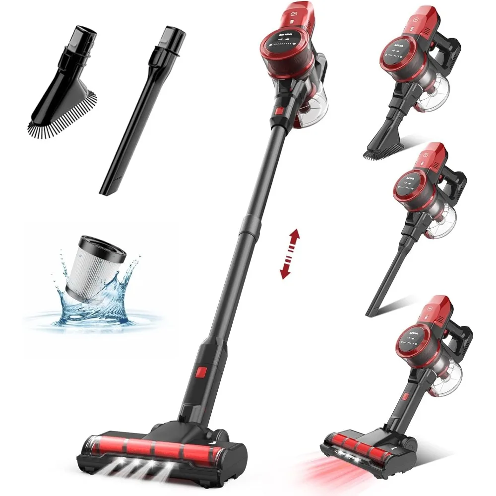 Cordless Vacuum Cleaner for Home, Rechargeable Stick Vacuum with Strong Suction for Pet Hair, Carpet and Hard Floor