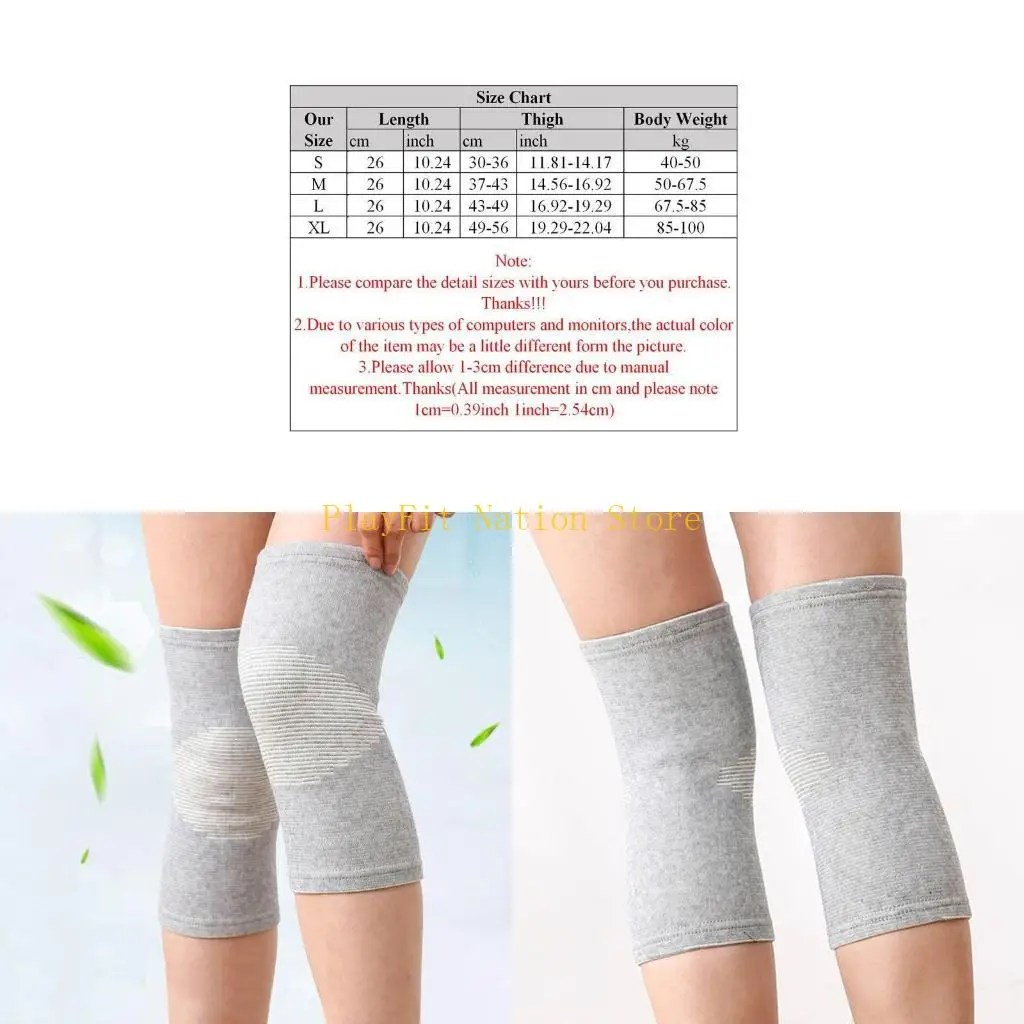 

242F Unisex Knee Support Sleeves Bamboo Charcoal Fabric Sports Compression Warm Brace