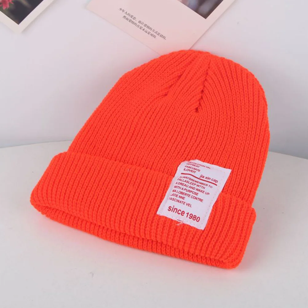 

Детская вязаная шапка, осенняя шапка, оранжевая мягкая удобная дышащая хлопковая детская вязаная шапка, костюм для фотовечеринки