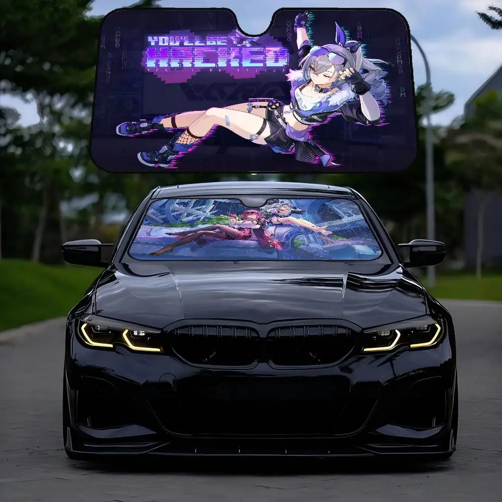 

Игровые персонажи Серебряный волк Солнцезащитный козырек на лобовое стекло автомобиля, подходит для всех автомобилей, дизайн для простой установки и хранения.